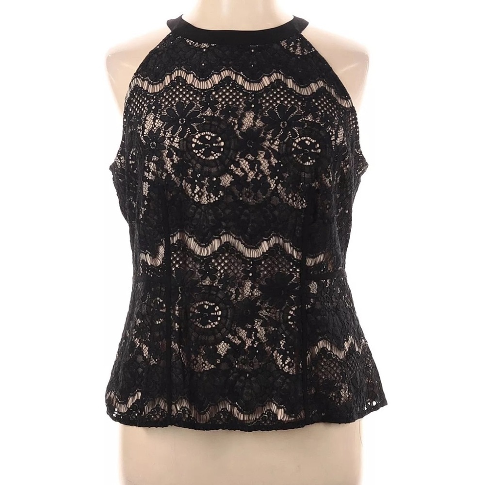 7th Avenue Design Studio New York & Company Women Black Sleeveless Blouse S